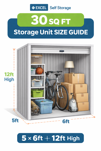 30 SQ FT  (Small items/Boxes)